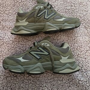 New Balance Olive and Gray Sneakers